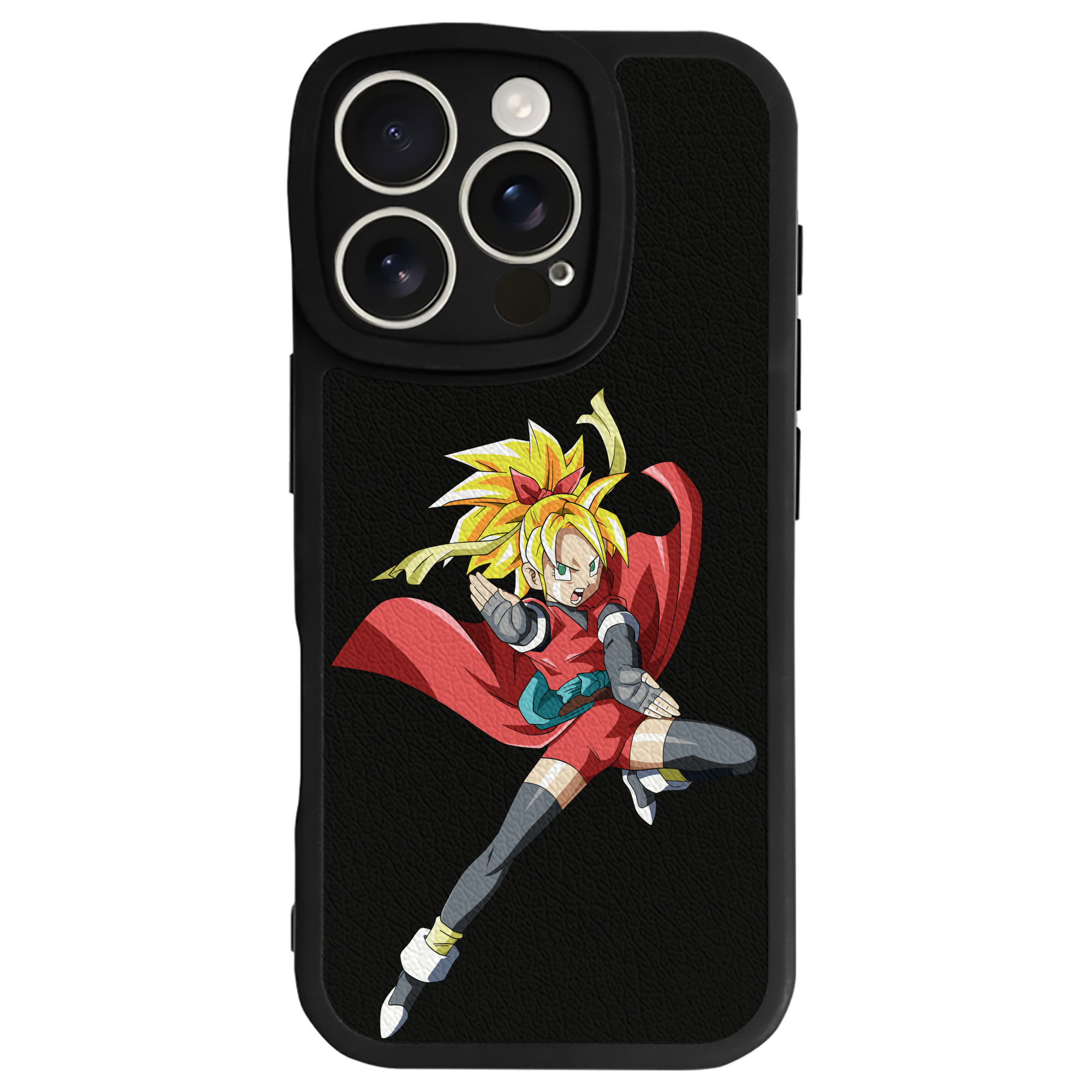 （画像用） ドラゴンボール カリフラ DRAGON BALL Caulifla 【iPhone 16シリーズ対応】シリコンスマホケース（レザー調） 材質：シリコン